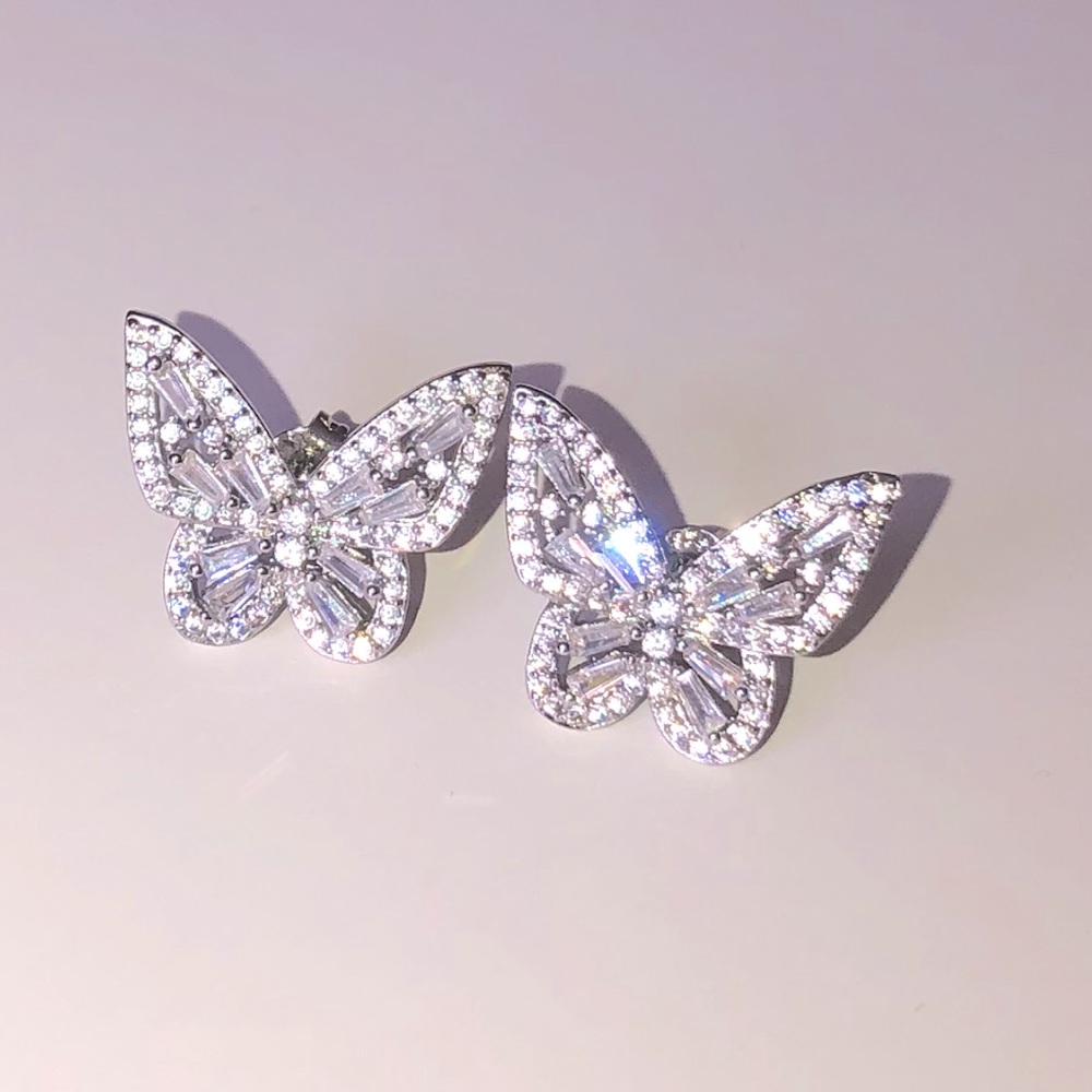 Silver Butterfly Earrings